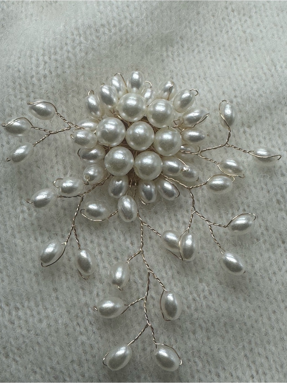 Pearl Cluster Floral Brooch Statement Pin